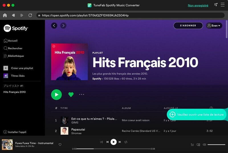 connectez-vous au compte Spotify