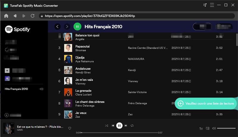 TuneFab Convertisseur Spotify - Ajouter de la musique Spotify
