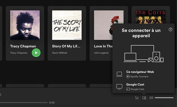 Se connecter à un appareil avec Spotify