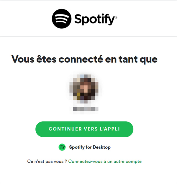 Se connecter au compte Spotify