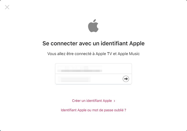 Connecter au compte Apple