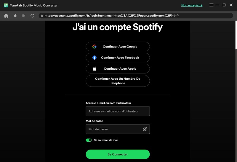 Accédez au compte Spotify