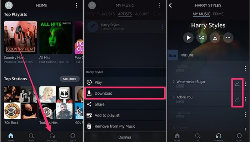 Télécharger des playlists d'Amazon Prime via son application mobile